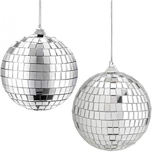 4 Pack Mirror Disco Balls,Silver Hanging Party Disco Ball for Party or DJ Light Effect Home Decorations Stage Props Game Accessories 3.15 Inch