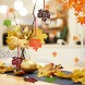 40 Pieces Thanksgiving Maple Leaf Hanging Ornaments Felt Maple Leaf Cutouts Decorations with Bell Fall Harvest Hanging Decors with Rope for Thanksgiving Day Autumn Home Indoor Outdoor 2.4 x 2.4 Inch