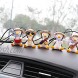 AMIORO Swing Duck Car Pendant Rearview Mirrors Charms Straw Hat Schoolbag Style Duck Ornament Mirrors Sunglasses Duck