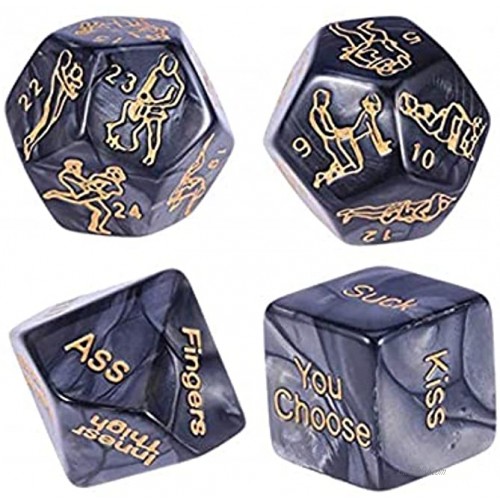 Decision dice,Funny Decision dice Game for Lovers,Romantic Role Playing Dice Party Dice Game Dice Marbling Funny Decision dice Game Role Playing Dice,Valentine's Day Gift for Party4 Pcs Black