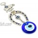 Demiwares Evil Eye Protection Charm Lucky Horseshoe with Elephant Decor Metal Wall Hanging Home Decoration for Good Luck and Blessings Handmade Turkish Ornament Small Single Elephant