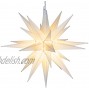 Elf Logic 21 Large White Moravian Star Hanging Outdoor Christmas Star Light Use as Holiday Decoration Porch Light 3D Fixture Advent Star 21 Inch Assembly Required LED