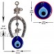 Erbulus Turkish Silver Horse Shoe Blue Evil Eye Wall Hanging Ornament with Elephant Turkish Nazar Bead Amulet – Home Protection and Good Luck Charm Gift in a Box