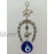 Erbulus Turkish Silver Horse Shoe Blue Evil Eye Wall Hanging Ornament with Elephant Turkish Nazar Bead Amulet – Home Protection and Good Luck Charm Gift in a Box