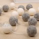 Felt Wool Ball String Wall Hanging Pom Pom Garland Home Decorations 30mm Balls Gray White
