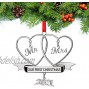 FKOG 2021 Metal Our First Christmas As A Mr and Mrs Ornaments Mr & Mrs Newlywed Married Xmas Tree Decoration Romantic for Couples Silver Mr & Mrs