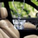 H&D Crystal Glass Butterfly Car Key Charm Mirror Hanging Ornaments Gift Butterfly-1