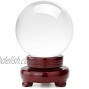 HBlife Clear Crystal Ball 5 Inch 130mm Including Wooden Stand and Gift Package for Family Decorative Figurine Fortune Telling
