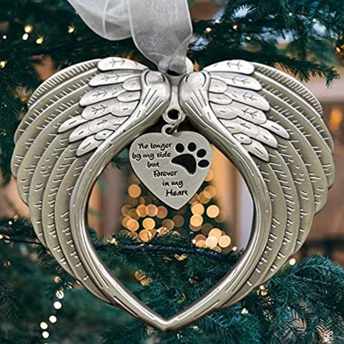 K9King Pet Memorial Gifts Antique Dog Memorial Christmas Ornament with Angel Wings Pet Loss Gifts for Dogs Pet Remembrance Decorative Ornaments for Christmas Tree Pet Cat Sympathy Keepsake