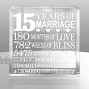 KATE POSH Fifteen 15 Years of Marriage Our 15th Anniversary Keepsake & Paperweight