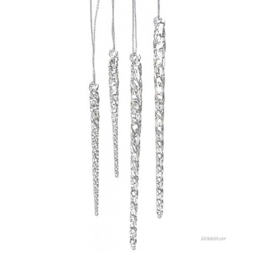 Kurt Adler 3-1 2-Inch-5-1 2-Inch Clear Glass Icicle Ornament Set of 24 Pieces
