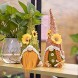 N&T NIETING 2Pcs Gnome Plush Handmade Autumn Sunflower Plush Elf Doll Fall Thanksgiving Festival Gnome Ornament Home Table Decoration