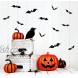 OEAGO Halloween Decorations Decor Sets 1 PC Black Lace Spiderweb Fireplace Mantle Scarf 18 x 98 inch &12 PCS Scary Reusable PVC 3D Bats Wall Sticker for Hallowmas Eve Indoor Decor Home Party Window