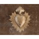 Sacred Heart Metal Heart Milagro Gold Heart Box Ex Voto
