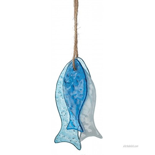 Sea Glass Hanging Fish Ornaments Set of 3