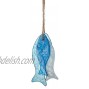 Sea Glass Hanging Fish Ornaments Set of 3