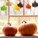 Thanksgiving Maple Leaf Ornament Autumn Felt Maple Leaf Decorations Halloween Party Ornament for Thanksgiving Porch Table Cloth Room Wall Multi Colors,18 Pieces