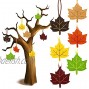 Thanksgiving Maple Leaf Ornament Autumn Felt Maple Leaf Decorations Halloween Party Ornament for Thanksgiving Porch Table Cloth Room Wall Multi Colors,18 Pieces