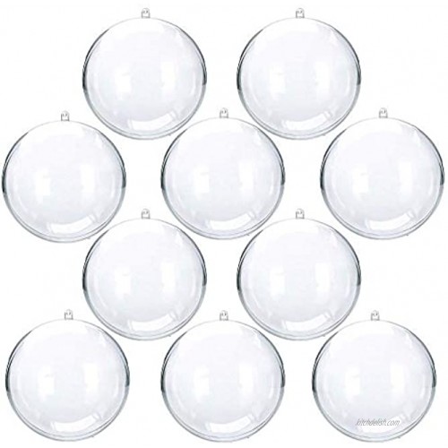 UNIQLED Clear Plastic Fillable Christmas DIY Craft Ball Ornament Pack of 10 70mm
