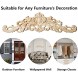 Wood Appliques and Onlays for Furniture Decor Smolder Unpainted DIY Decorative Wood Carved Onlay Appliques for Bed Door Cabinet Wardrobe 40 X 11 cm 15.75” X 4.33” 1PCS
