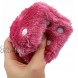 YGMONER Pair of Retro Square Mirror Hanging Couple Fuzzy Plush Dice with Dots for Car Decoration Pink