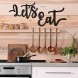 2 Pieces Wooden Let's Eat Sign Rustic Black Cutout Eat Kitchen Decor Kitchen Hanging Wall Plaque Farmhouse Wall Sign for Home Kitchen Dining Living Room Decoration