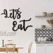 2 Pieces Wooden Let's Eat Sign Rustic Black Cutout Eat Kitchen Decor Kitchen Hanging Wall Plaque Farmhouse Wall Sign for Home Kitchen Dining Living Room Decoration