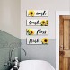 4 Pieces Bathroom Wall Decor Signs Wash Brush Floss Flush Sunflowers Signs Rustic Bathroom Wooden Signs Sunflower Wood Wall Plaque Vintage Wooden Decor for Laundry Room Bathroom White