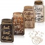 4 Pieces Decorative Wood Coffee Sign Rustic Wood Coffee Bar Sign Wall Hanging Plaque All You Need Is Love and Coffee Sign for Home Kitchen Decoration 8.3 x 4.5 Inch