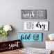4 Pieces Laundry Room Signs Home Vintage Wooden Decoration Rustic Farmhouse Laundry Wash Dry and Fold Repeat Sign Classic Wood Wall Decoration Wall Art for Laundry Room Bathroom Rich Color