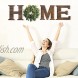 BITLIFUN 12in Home Sign Wall Hanging Wood Letters with Artificial Wreath for Wall Decor 12in Rustic Wall Letters Home Decor，Farmhouse Wall Decor for Living Room,Bedroom Kitchen,Doorway,Nail,Brown+W2