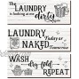 Chilaral 3 Pieces Wooden Funny Sign Wall Plaque Wash Dry Fold Repeat Laundry Sign Vintage Wood Laundry Sign Rustic Farmhouse Laundry Sign Laundry Rules Sign for Laundry Room Bathroom Decoration