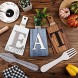 Cutting Board Eat Sign Set Hanging Art Kitchen Eat Sign Fork and Spoon Wall Decor Rustic Primitive Country Farmhouse Kitchen Decor for Kitchen and Home Decoration Gray White Brown