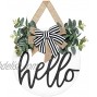 Dahey Rustic Hello Sign with Artificial Eucalyptus Front Door Decor Round Wood Hanging Sign Farmhouse Porch Decorations for Home Outdoor Indoor White