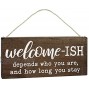 Elegant Signs Welcome Sign for Front Door Funny Welcome-ish Hanging Wooden Plaque Decoration 5.5x12 Rustic Wood Farmhouse Home Decor Porch or Entryway Accent