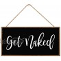 Funny Bathroom Decor Sign Get Naked Guest Half Bath Hanging Wall Art Decorative Signs For Home Kitchen Door Cute Toilet Sayings Farmhouse Plaque 10x5 Chalkboard Quotes Decorations