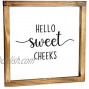 Hello Sweet Cheeks Funny Farmhouse Decor Sign Cute Guest Bathroom Decor Wall Art Rustic Home Decor Modern Farmhouse Sign for Bathroom Wall with Funny Quotes 12x12 Inch