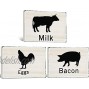 Jetec 3 Pieces Farmhouse Kitchen Signs Pig and Rooster Decor Signs Farmhouse Wooden Wall Decor Signs Country Decorations Wood Kitchen Sign Vintage Wooden Signs for Kitchen Home Decor