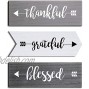 Jetec 3 Pieces Thankful Grateful Blessed Wooden Signs Hanging Wall Signs Rustic Wall Art Decor Welcome Plaque Sign for Farmhouse Outdoor Decor Gray White Dark Gray