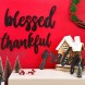 Jetec 3 Pieces Thankful Grateful Blessed Word Sign Wall Decor Wood Cutout Unfinished Rustic Thanksgiving Home Decoration Wall Decoration Art for Indoor Outdoor Living Room and Bedroom