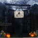 LaZimnInc Halloween Hanging Welcome Sign The Witch is in Wooden Hanging Plaques for Door Window Bar Shopping Malls Halloween Decorations