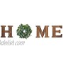 LONGNENG Wooden Home Sign Wall Hanging Decor Wood Home Letters for Wall Art with Artificial Eucalyptus Wreath Rustic Home Decor Brown