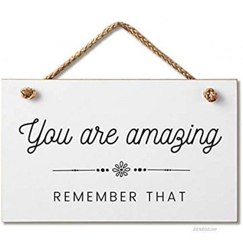 Marvin Gardens Designs You are Amazing Remember That Inspirational Hanging Wood Wall Sign 9.5 by 5.5 Inches You are Amazing White 9.5 x 5.5…