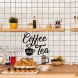 Metal Coffee Sign Hanging Wall Art Sign 12 x 10.2 Inch Black Coffee Cup Wall Decor Coffee Bar Letter Sign for Cafe Farmhouse Kitchen Wall Decor Coffee Tea