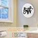 Modern Rustic 3D Bath Sign,Shiplap Farmhouse Bathroom Round Sign for Wall Hanging Decor Handcrafted “Bath” Sign Home Wooden Sign White