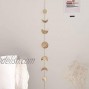 Moon Phase Wall Hanging [Handmade Hammered Gold Metal 7 Moons 34 Banner] Boho Home Decor Modern Celestial Phases Decoration Lunar Art Wall Decor for Bedroom Living Room Dorm Apartment or Nursery