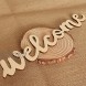 NUOBESTY 5pcs Welcome Wood Cutout Sign Farmhouse Front Door Sign with 5pcs Ropes Wall Hanging Pendant Ornament for Home Restaurant Bar Coffee Halloween