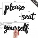 Please Seat Yourself Bathroom Sign 4 Pieces DIY Farmhouse Rest Room Wall Decor Funny Signs for Door Rustic Design Relax Quotes and Sayings for Family and Kids Decorations Wooden Waterproof BLACK