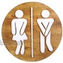 Unisex Bathroom Signs-Cute Bathroom Wall Decor-Funny Restroom sign Birch brown