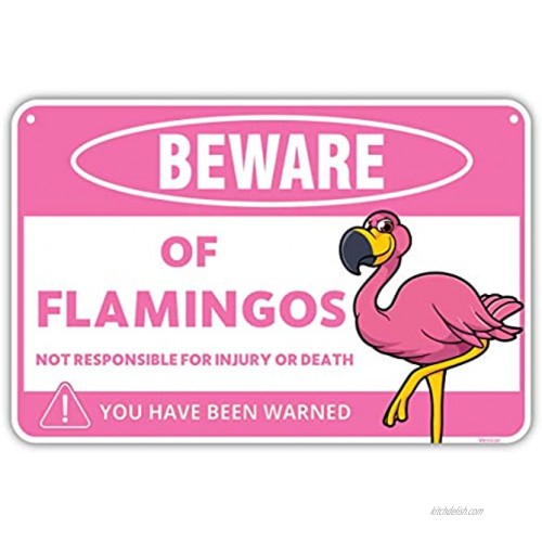Venicor Flamingo Sign 8 x 12 Inches Aluminum Pink Flamingo Gifts for Women Flamingo Decor Bathroom Wall Art Merch Outdoor Flamingos Yard Decorations Lawn Garden Flag Lamp Party Stickers
